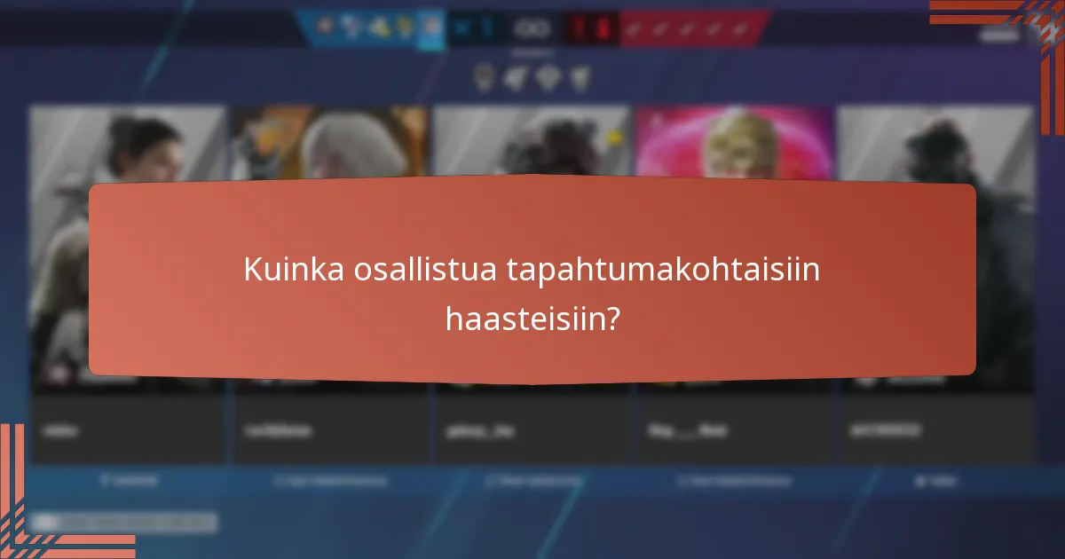 Kuinka osallistua tapahtumakohtaisiin haasteisiin?